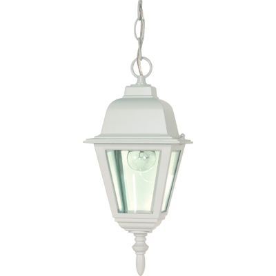 Nuvo Lighting 60/487  Briton - 1 Light - 10" - Hanging Lantern with Clear Glass in White Finish